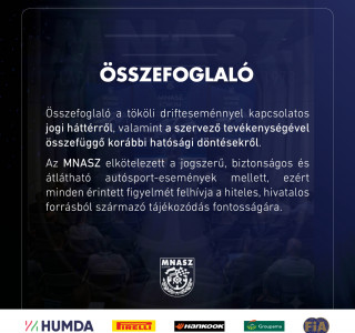 ÖSSZEFOGLALÁS A TÖKÖLI DRIFT RENDEZVÉNYEK JOGI HÁTTERÉRŐL